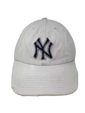 New York Yankees MLB 47 Baseball Cap White Size L Distressed Franchise Hat